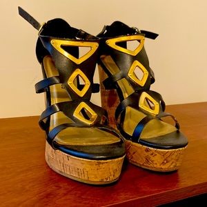 High heel wedges! Montevideo bay! Size 7!